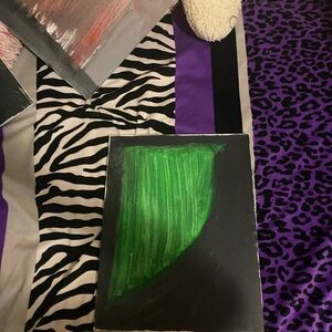 Bold Green and Black Abstract Canvas